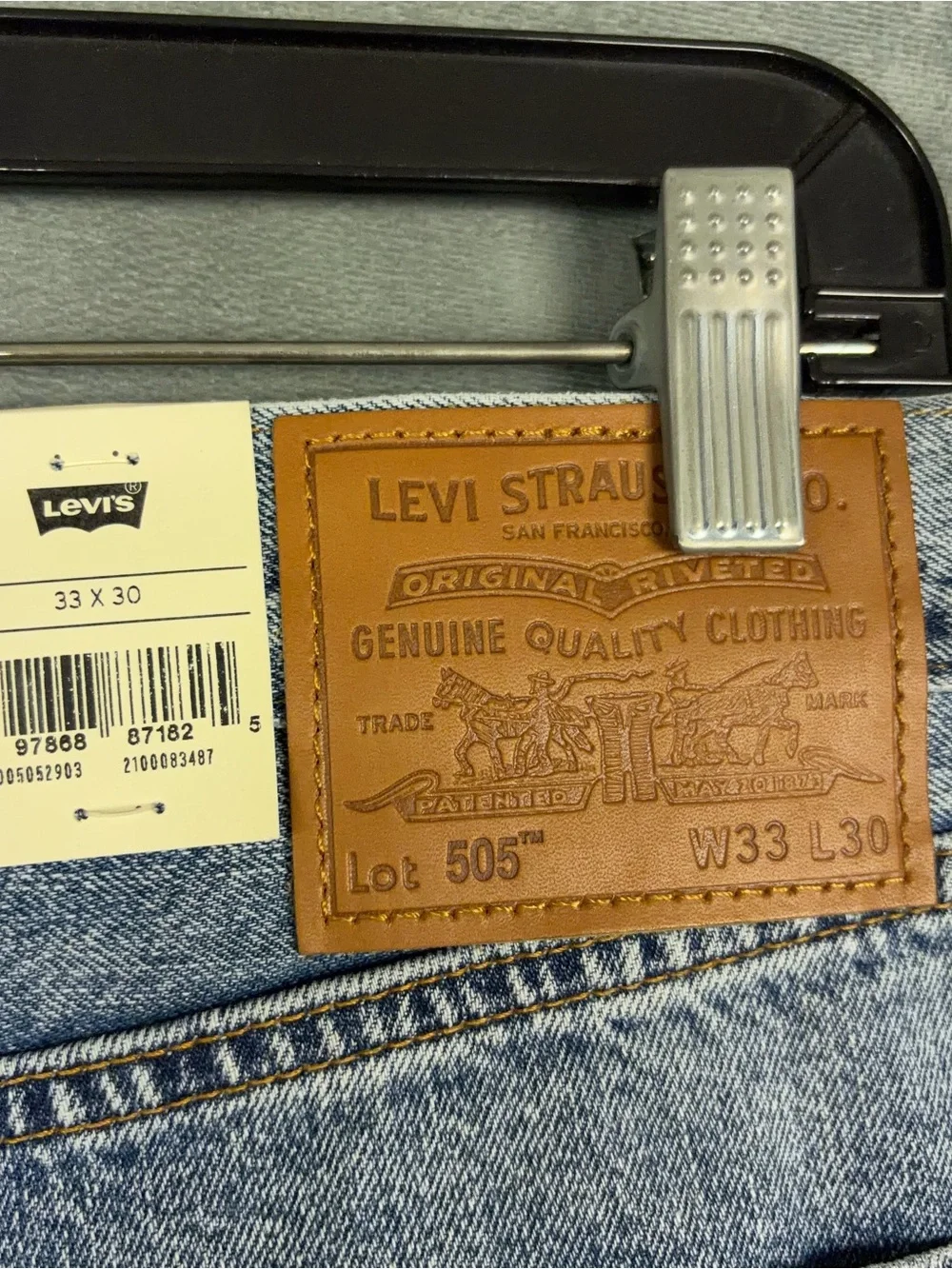 Levis 505 Selvedge Jeans Mens Size 33x30 Actual 32x29 Straight Leg Americana NWT